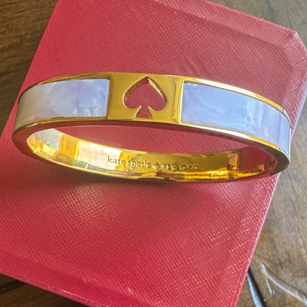 Kate Spade Gold and Cream Heart Bangle
